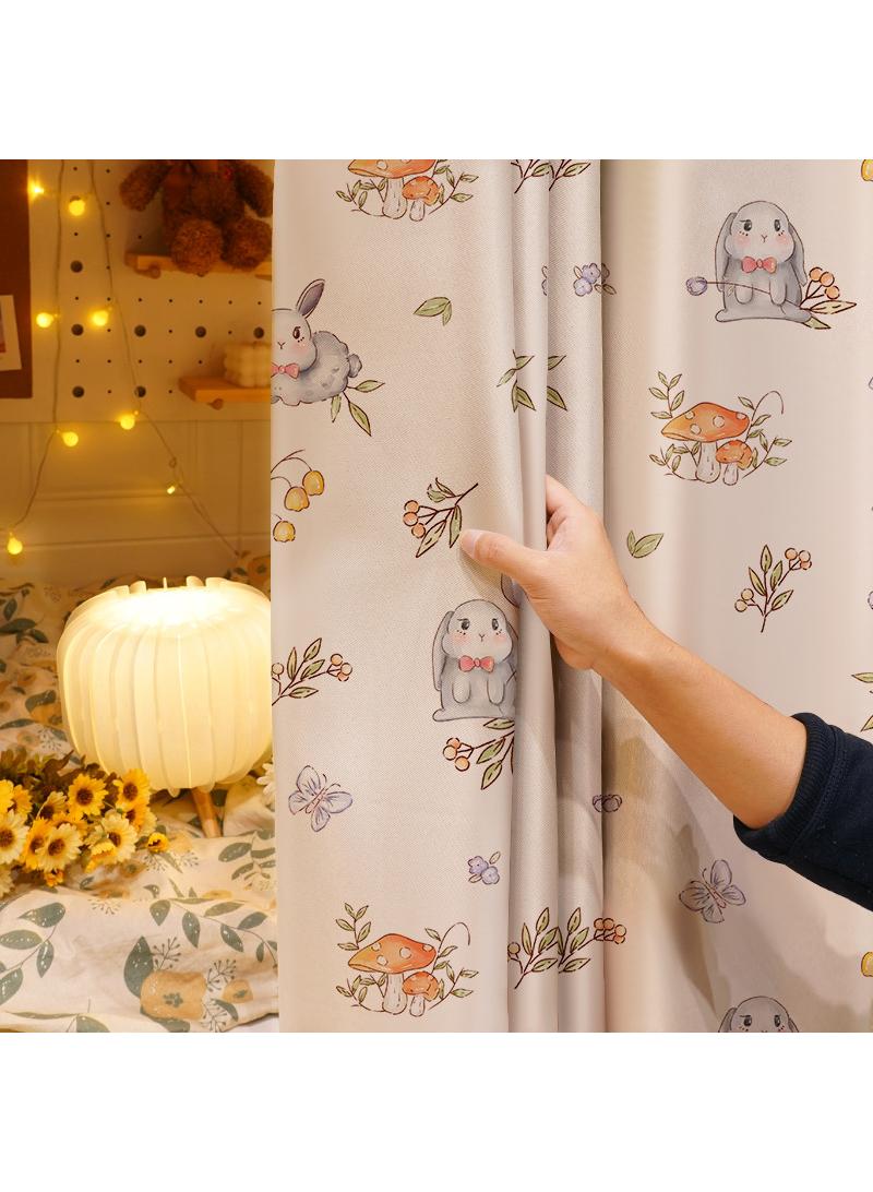 Dormitory bed curtains, student dormitories with physical shading bed curtains 1.35 * 2m 2pcs, with dust-proof top cloth - Image 1