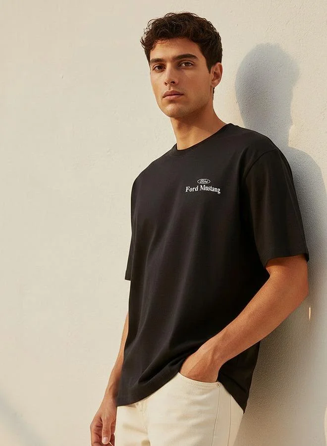 اس بي كاركترز Ford Mustang Men Regular Fit Crew Neck Short Sleeve T shirt
