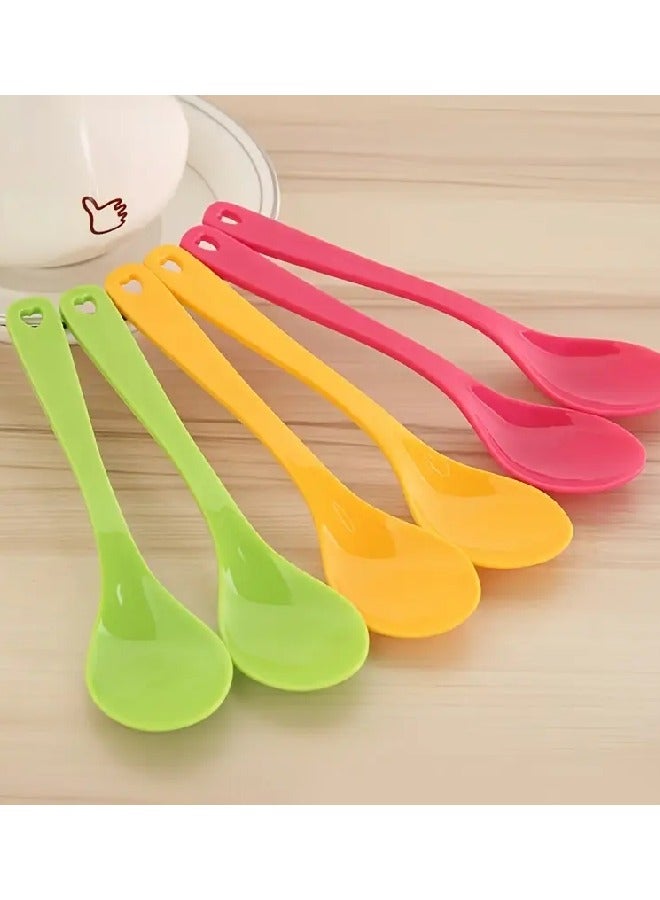 taha offer 6-piece colorful large plastic eating spoons - Image 2