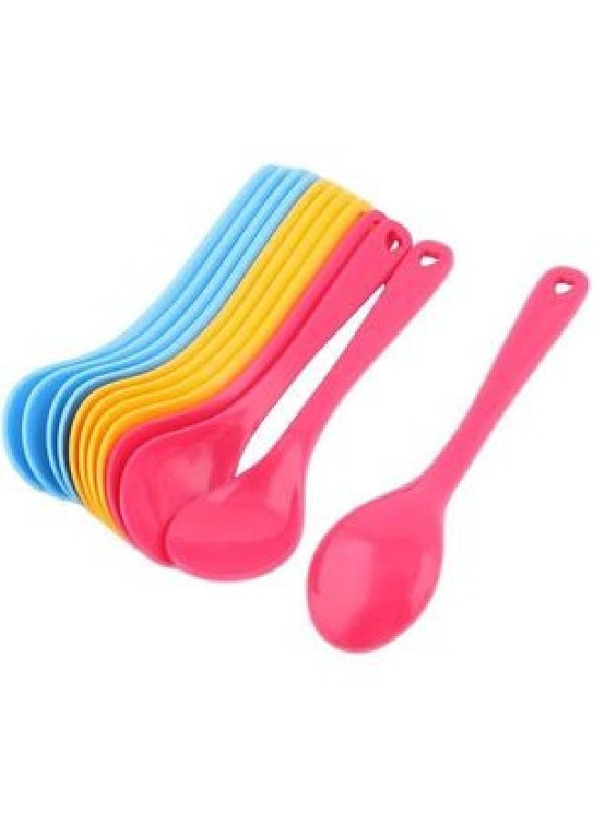 taha offer 6-piece colorful large plastic eating spoons - Image 1