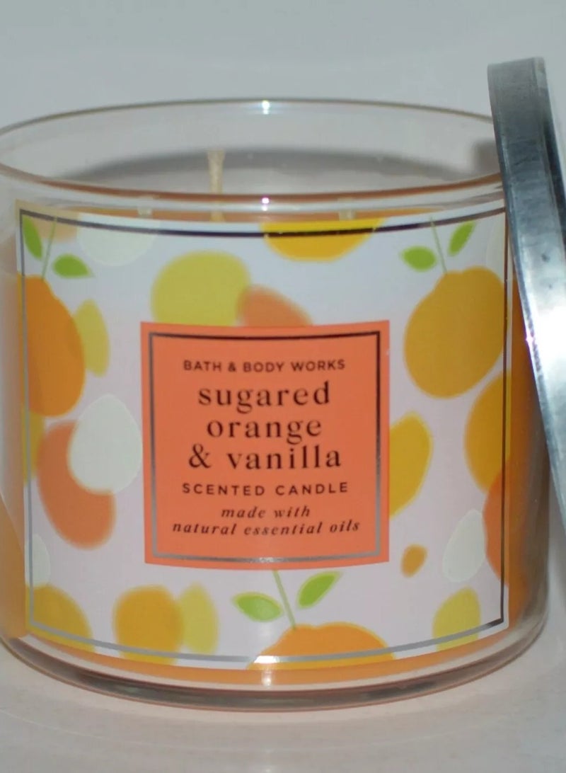 Bath & Body Works BATH & BODY WORKS SUGARED ORANGE VANILLA SCENTED CANDLE LARGE 3 WICK 411GM 