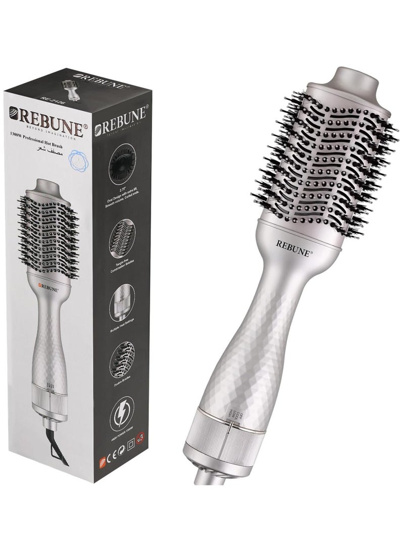 REBUNE RE-2126A Hair Styler 1300 Watts Auto Shut Off When Overheating Tangle-Free Tufted Bristles Tapered Heads With Three Control Cold Hot Air Styler - Image 1