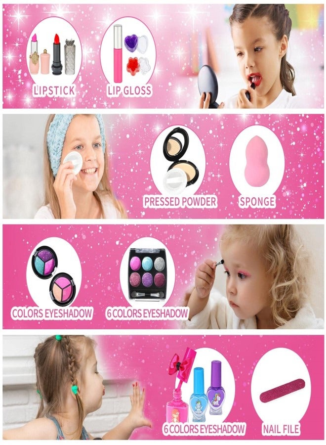Kids Makeup Kit for Girls, 31 Pcs Washable Real Makeup Set, Little Girl Unicorns Theme Make Up for Princess Toddler  - Image 3