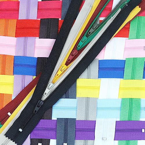 YAKA 60 Pack of 14 Inches Mix Nylon Coil Zippers Bulk - Supplies Zippers for Tailor Sewing Crafts (20 Color) - Image 4