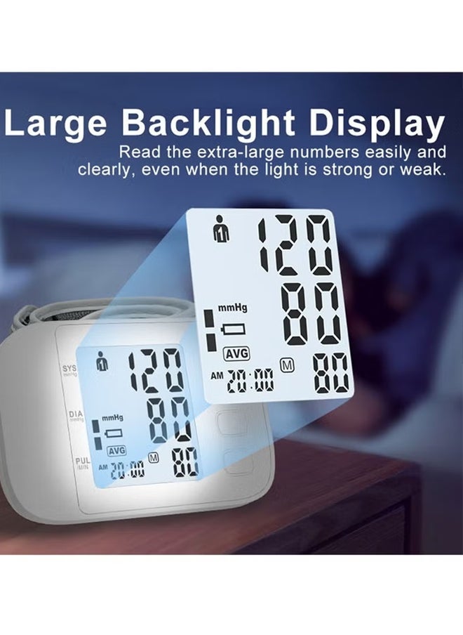 general Blood Pressure Monitor Digital Wrist Blood Pressure Machine with Adjustable Cuff, Readings Memory Large Display Voice with Irregular Heartbeat Detection, Automatic Blood Pressure Wrist Detector Watch Accurate Results - Image 4