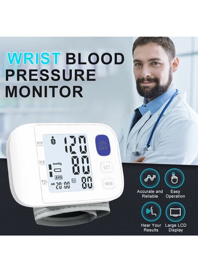 general Blood Pressure Monitor Digital Wrist Blood Pressure Machine with Adjustable Cuff, Readings Memory Large Display Voice with Irregular Heartbeat Detection, Automatic Blood Pressure Wrist Detector Watch Accurate Results - Image 1