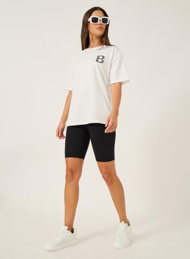 Styli Solid Loose Fit Round Neck T-Shirt - Image 2