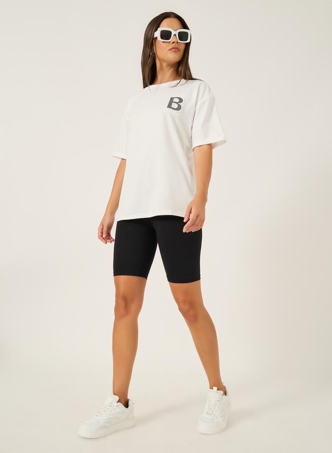 Styli Solid Loose Fit Round Neck T-Shirt - Image 2