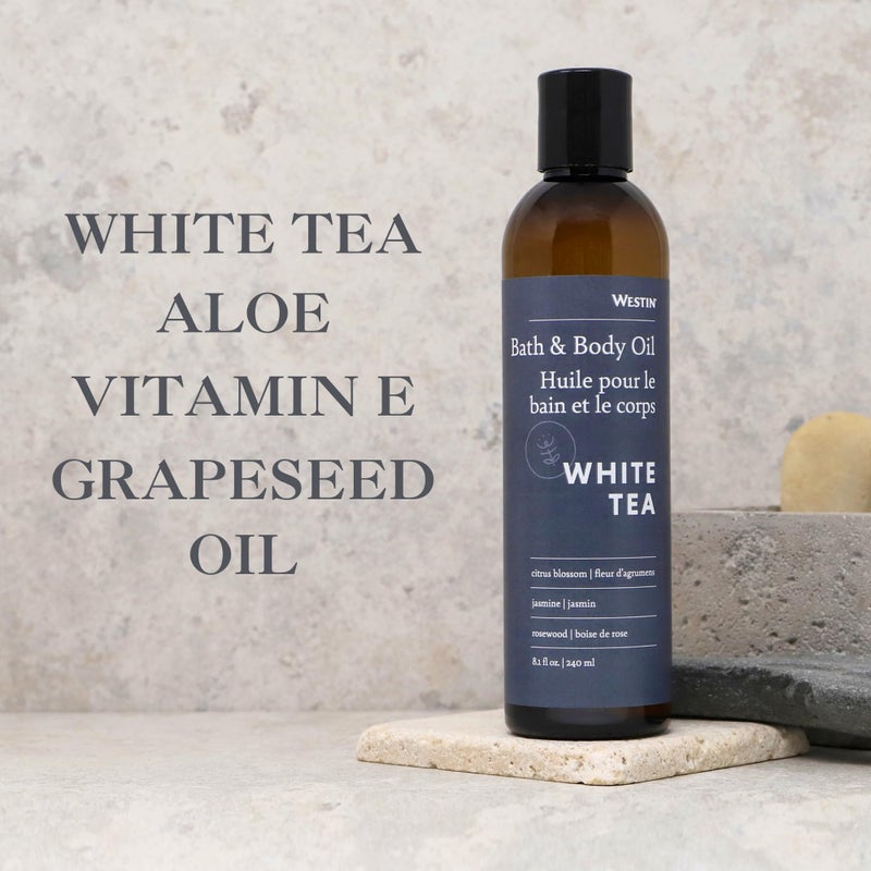 Westin White Tea Aloe Bath & Body Oil - Soothing, Invigorating Bath and Massage Oil with White Tea and Aloe - 8 Ounces - Image 2