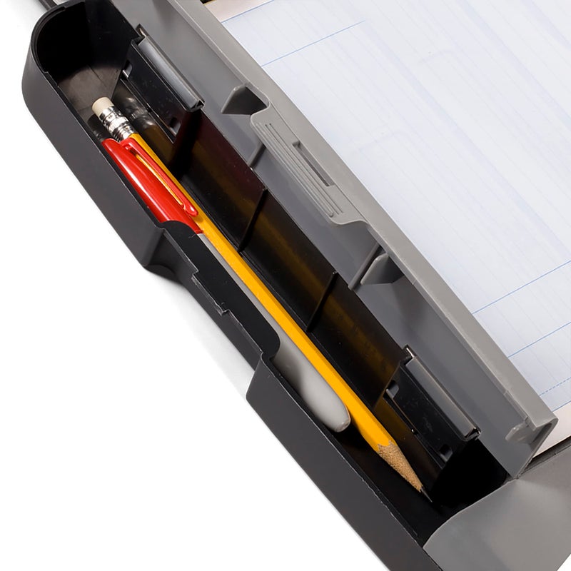 Officemate Portable Clipboard Storage plastic Case for A4 sizes, Charcoal (83301),11-3/4"w x 1-1/2"d x 14-1/2"h - Image 4