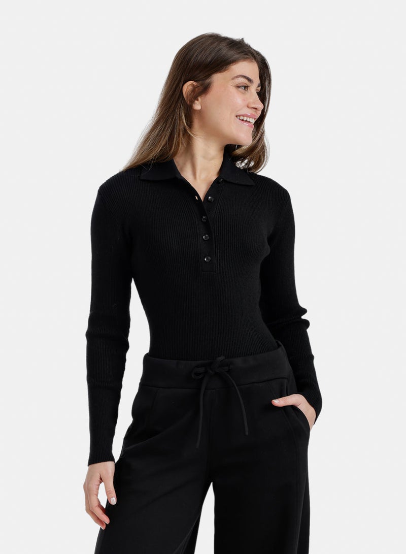 Carina Slim Fit Ribbed Pullover - Image 1
