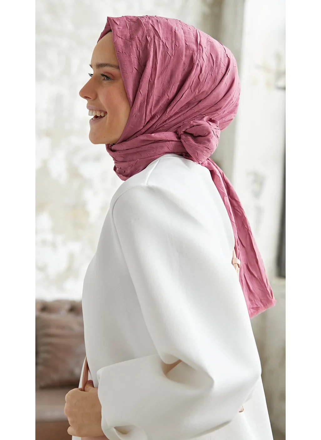 Naciye Sultan Bamboo Scarf Shawl Dusty Rose