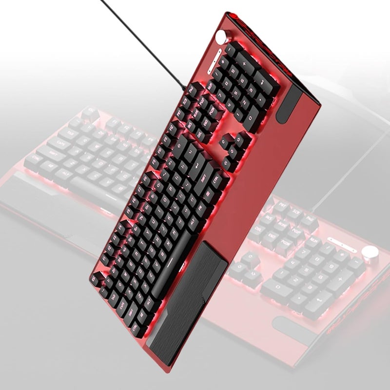 لوحة مفاتيح ميكانيكية للألعاب برمجية USB بـ 104 أزرار، مع إضاءة خلفية RGB، ومفاتيح من نوع “Rollover”， وميزات محسنة للإضاءة RGB - Image 5