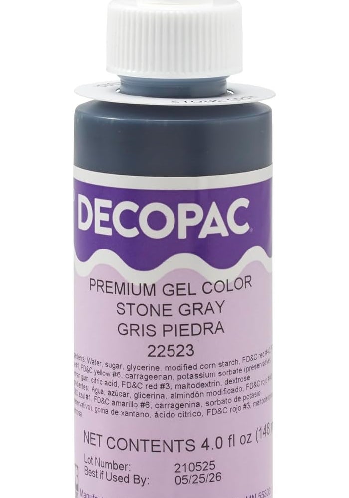 DecoPac Stone Gray Premium Gel Color for Cake Decorations - 4 Fl Oz - Image 3