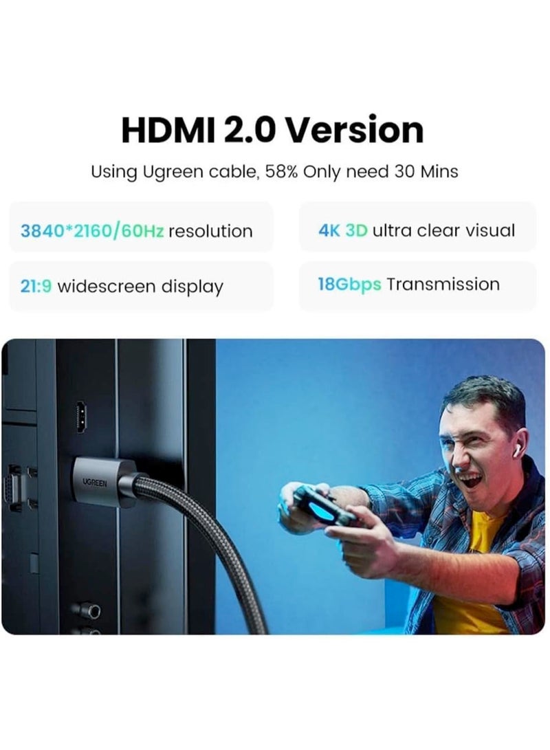 اتش دي ام اي Ugreen HD119 4K 30Hz HDMI Cable, 10 Meter Length, Black 40104 - Image 3