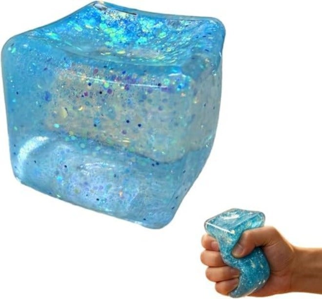 DICSINM Stress Cube Squishy Toys,Relief High Density Ice Squeeze Ball, Ice Cubes Squishies for Anxiety Relief, Slow Rising Ice Cubes Stress Balls, Focus & Play,5.5cm - Image 2