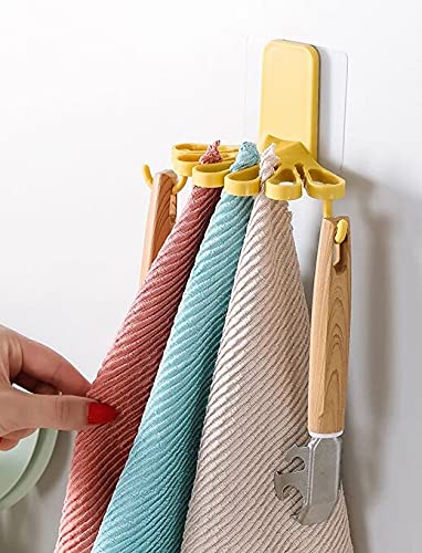 Rasdion Self Adhesive Flower Shaped Towel Hanger/Towel Holder/Napkin Holder/Napkin Hanger/Towel Rack/Towel Organizer/Towel Holder Stand with Wall Hanging Hooks for Kitchen, Bathroom, Home (2) - Image 3