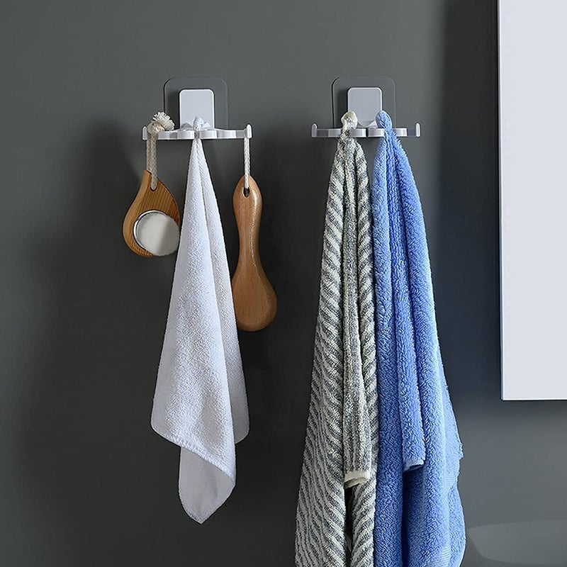 Rasdion Self Adhesive Flower Shaped Towel Hanger/Towel Holder/Napkin Holder/Napkin Hanger/Towel Rack/Towel Organizer/Towel Holder Stand with Wall Hanging Hooks for Kitchen, Bathroom, Home (2) - Image 2