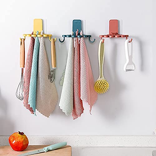 Rasdion Self Adhesive Flower Shaped Towel Hanger/Towel Holder/Napkin Holder/Napkin Hanger/Towel Rack/Towel Organizer/Towel Holder Stand with Wall Hanging Hooks for Kitchen, Bathroom, Home (2) - Image 5
