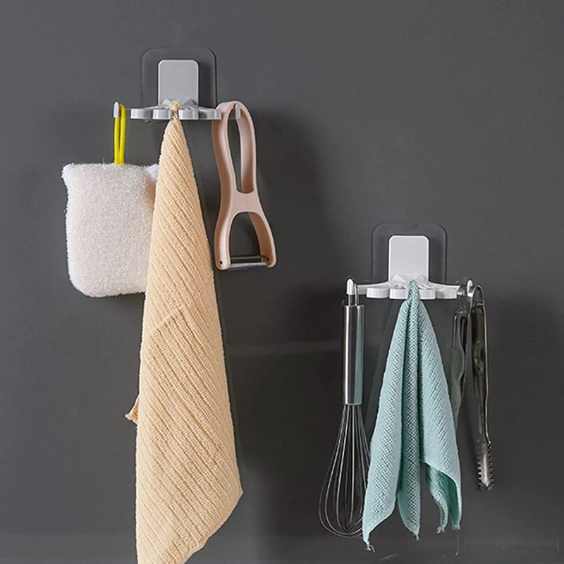 Rasdion Self Adhesive Flower Shaped Towel Hanger/Towel Holder/Napkin Holder/Napkin Hanger/Towel Rack/Towel Organizer/Towel Holder Stand with Wall Hanging Hooks for Kitchen, Bathroom, Home (2) - Image 1