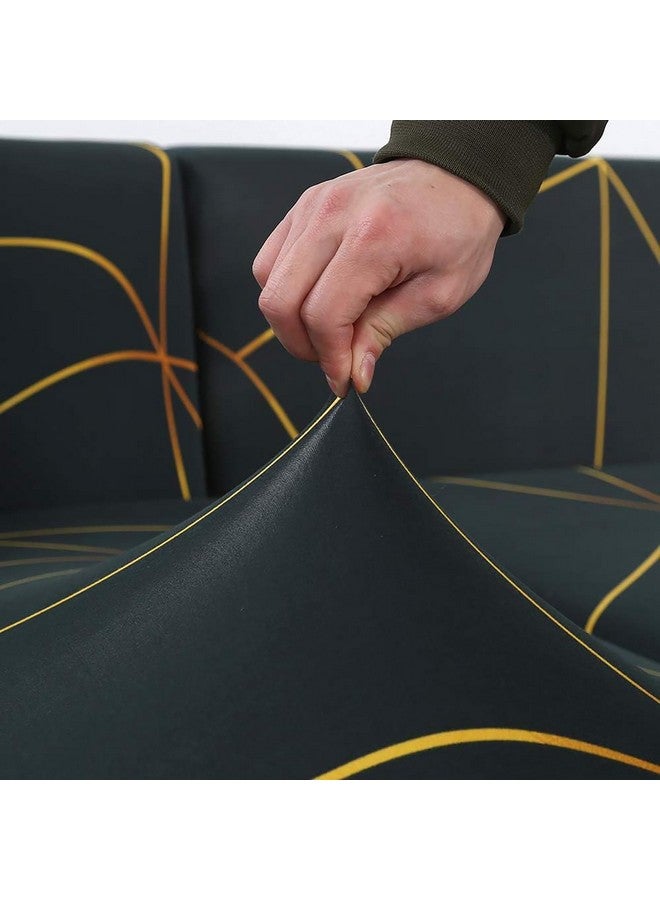 House of Quirk Universal Sectional 140 GSM Sofa Covers L - Shape Slipcover 2pcs Elastic L-Type Chaise Sofa Furniture Protector (Grey Trellis) - Image 2