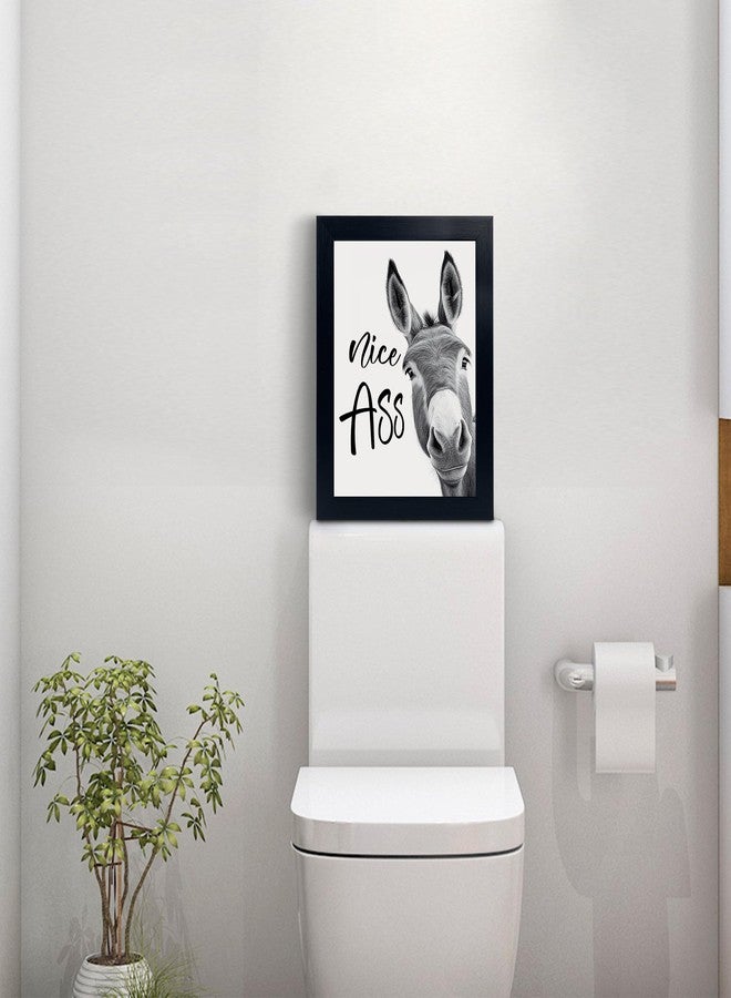 calmart Donkey Animal Prints Toilet Room Decor - Nice Ass Quotes Bathroom Sign, Funny Signs, Wall Art, Poster, Quotes, Guest - Image 2