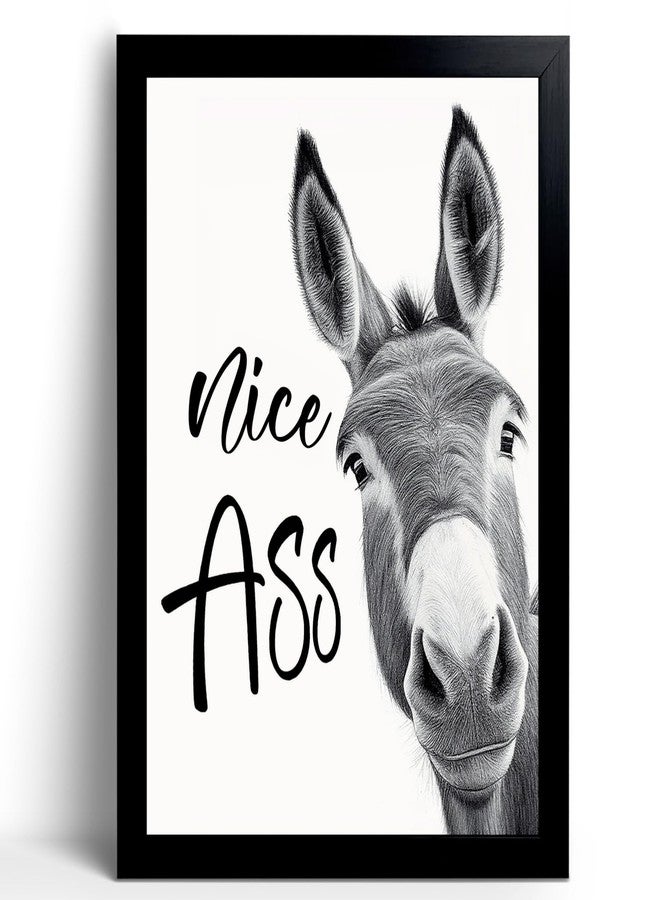 calmart Donkey Animal Prints Toilet Room Decor - Nice Ass Quotes Bathroom Sign, Funny Signs, Wall Art, Poster, Quotes, Guest - Image 1