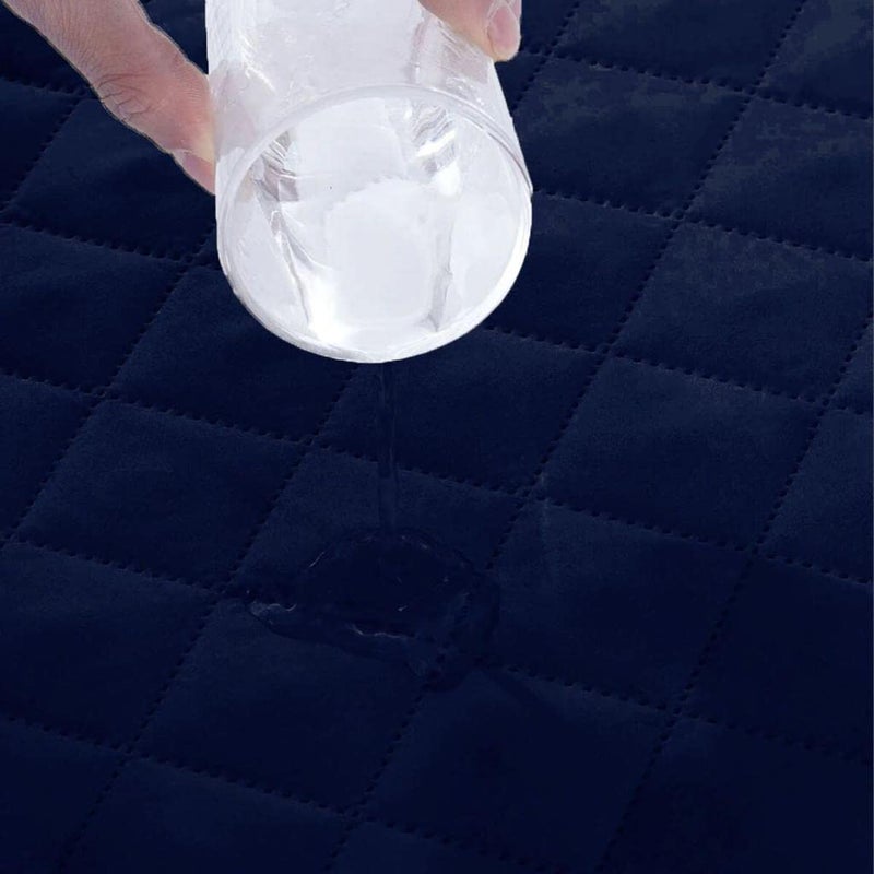 YETLI Waterproof Double Bed King Size Ultra Soft and Breathable Mattress Protector/Cover Elastic Fitted Upto 12 inch Pack of 1pcs - (78 x 72 inch or 6.5 x 6 Feet)- Blue - Image 3