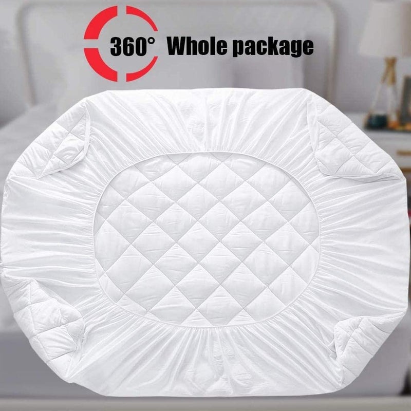 YETLI Waterproof Double Bed King Size Ultra Soft and Breathable Mattress Protector/Cover Elastic Fitted Upto 12 inch Pack of 1pcs - (78 x 72 inch or 6.5 x 6 Feet)- Blue - Image 4