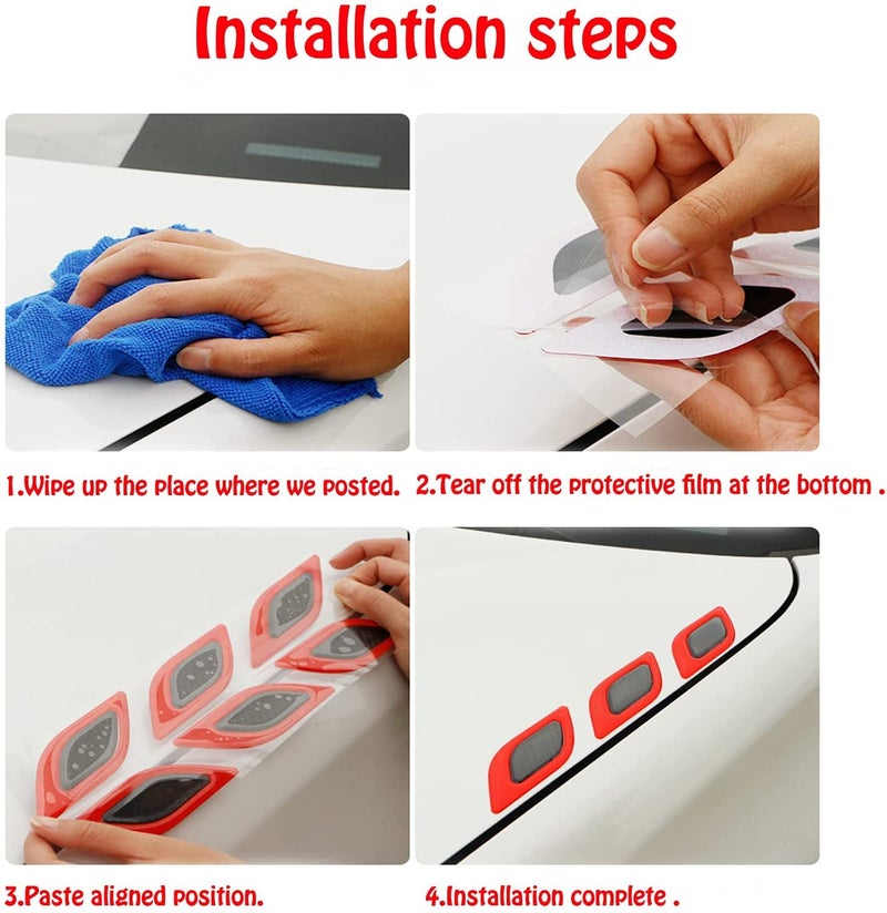 Allure Auto® Carbon Fiber Graphic Car Reflective Sticker,Warning Sign Bumper Door Fender Hood Anti-Scratch Cover Decal(White) for Tata Nexon - Image 5