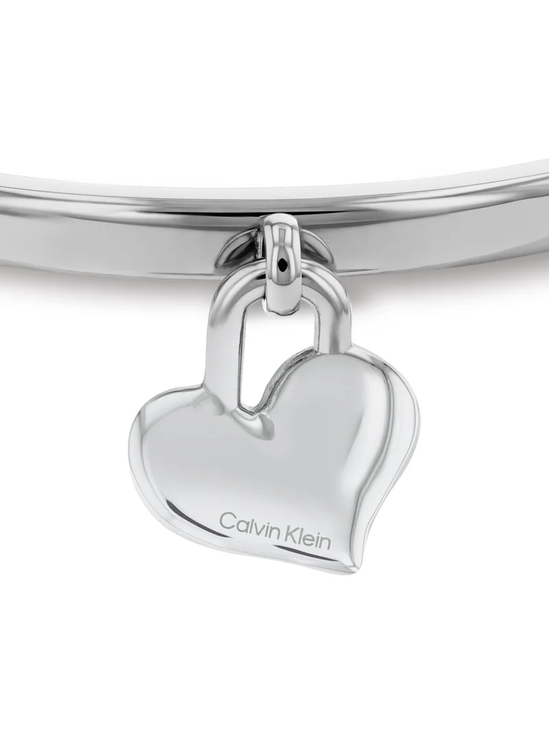 CALVIN KLEIN Calvin Klein Women's Silver Oval Hinged Bangle - 35000598