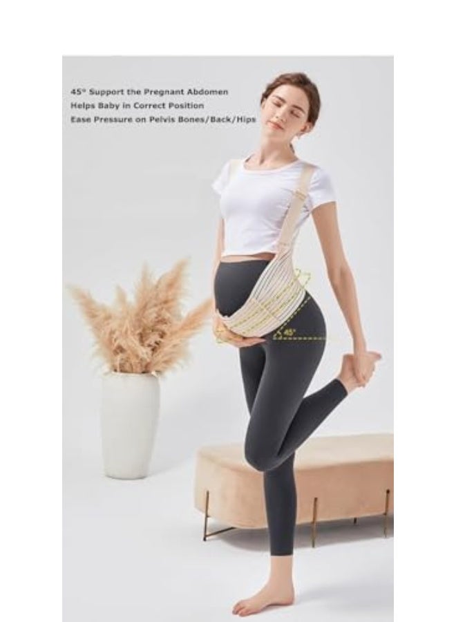NALACAL Maternity Belt Pregnancy Support Belly Waist Belt Adjustable Lower Girdle Back Band Shoulder Strap for Pregnancy Belly Lifting Support to Relieve Back/Hip/Pelvic Floor Pain Postpartum Band - Image 4