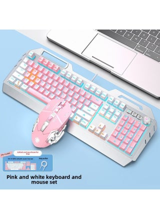 Forerunner TK900 Mechanical Keyboard Wired Mouse Suit Game Computer Electronic Competition Green Axis Wireless Keyboard Mouse Special-Color:Pink White [blue Light Green Shaft] Multi-function Knob + E-race Macro Mouse - pzsku/Z9558CF18824353EF52BAZ/45/1746186223/4106b688-8909-4bc5-ad95-648f751f3474