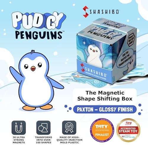Shashibo Pudgy Penguins Shape Shifting Box STEM Fidget Toy with Ultra Strong Magnets Sensory Puzzle Cube Transforms Into 100 Shapes Easter Basket Stuffers Gift for Kids Paxton - Image 5