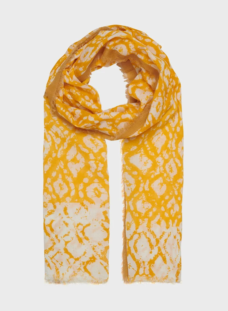 leem Faded Mesh Print Scarf