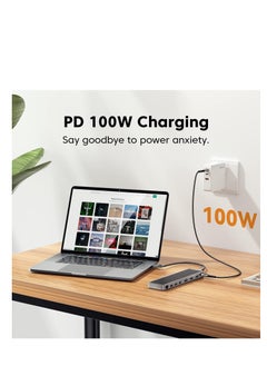 KASTWAVE USB C Hub, Triple Display USB C Laptop Docking Station, 12 in 1 USB C Dock with Dual HDMI, VGA, PD3.0, SD TF Card Slot, 4 USB Ports Dual Monitor Adapter Compatible for MacBook and Windows  - Image 5