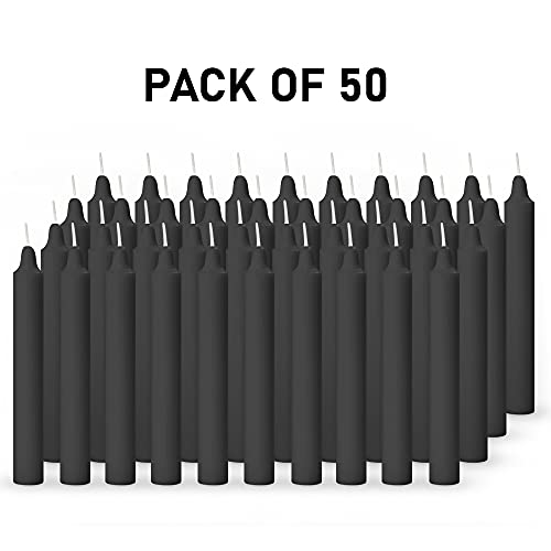 AURA DECOR AuraDecor Pack of 50 Stick Candles || Especially Meant for Healing, Chakras, Ritual Candles, Decoration, Lighting, Home Decor || Burning Time 3 to 4 Hours Each (Black), Paraffin Wax - Image 3