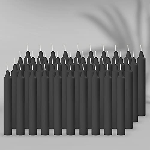 AURA DECOR AuraDecor Pack of 50 Stick Candles || Especially Meant for Healing, Chakras, Ritual Candles, Decoration, Lighting, Home Decor || Burning Time 3 to 4 Hours Each (Black), Paraffin Wax - Image 2