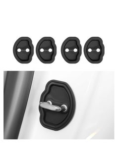 Car Door Lock Cover Protector, Car Silicone Door Latch Guard Protective Cover, Vehicle Doors Locks Guard Stopper Set, Universal Silicone Protection Latches Covers for Tesla Model Y Model 3