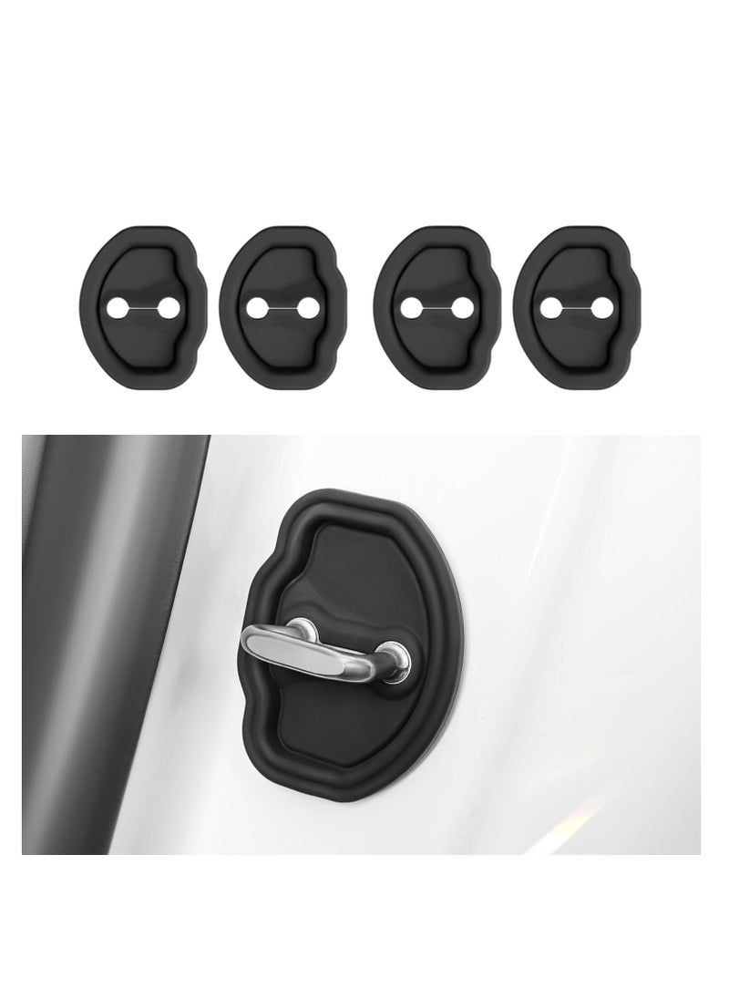 SYOSI - Car Door Lock Cover Protector, Car Silicone Door Latch Guard Protective Cover, Vehicle Doors Locks Guard Stopper Set, Universal Silicone Protection Latches Covers for Tesla Model Y Model 3 - Image 1