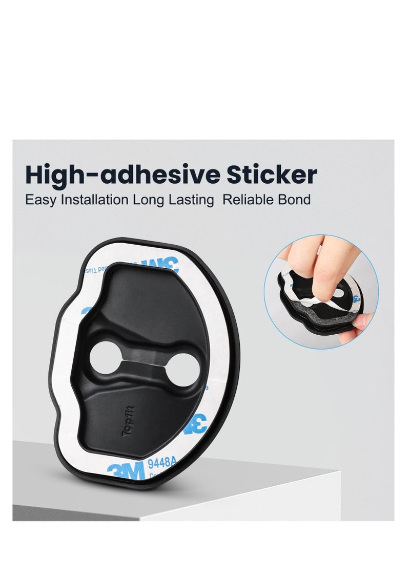SYOSI - Car Door Lock Cover Protector, Car Silicone Door Latch Guard Protective Cover, Vehicle Doors Locks Guard Stopper Set, Universal Silicone Protection Latches Covers for Tesla Model Y Model 3 - Image 1