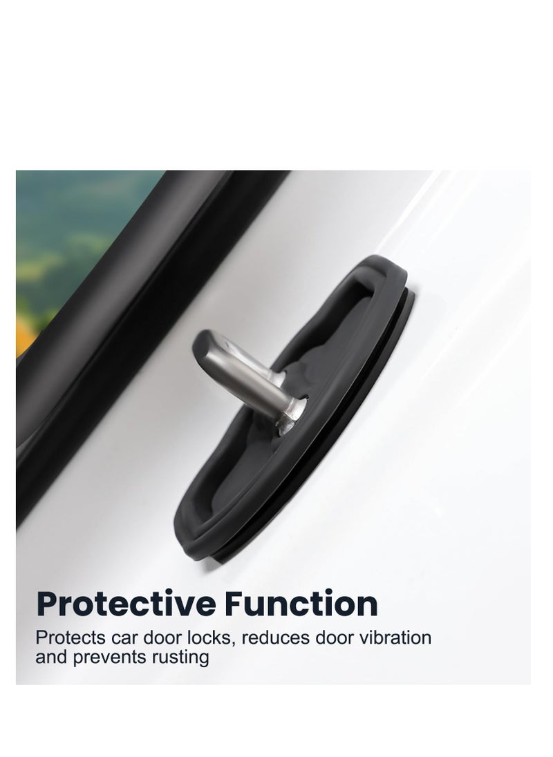 SYOSI - Car Door Lock Cover Protector, Car Silicone Door Latch Guard Protective Cover, Vehicle Doors Locks Guard Stopper Set, Universal Silicone Protection Latches Covers for Tesla Model Y Model 3 - Image 1