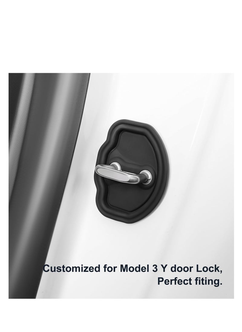 SYOSI - Car Door Lock Cover Protector, Car Silicone Door Latch Guard Protective Cover, Vehicle Doors Locks Guard Stopper Set, Universal Silicone Protection Latches Covers for Tesla Model Y Model 3 - Image 1