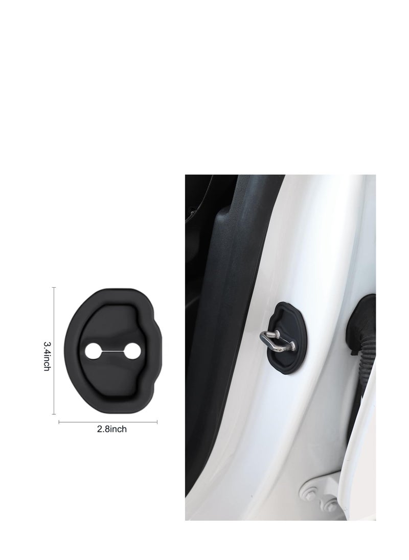 SYOSI - Car Door Lock Cover Protector, Car Silicone Door Latch Guard Protective Cover, Vehicle Doors Locks Guard Stopper Set, Universal Silicone Protection Latches Covers for Tesla Model Y Model 3 - Image 1