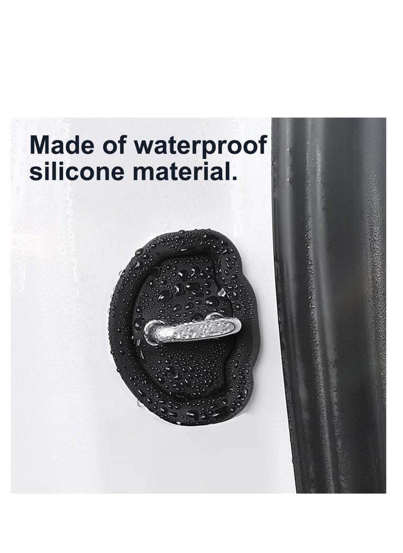 SYOSI - Car Door Lock Cover Protector, Car Silicone Door Latch Guard Protective Cover, Vehicle Doors Locks Guard Stopper Set, Universal Silicone Protection Latches Covers for Tesla Model Y Model 3 - Image 1