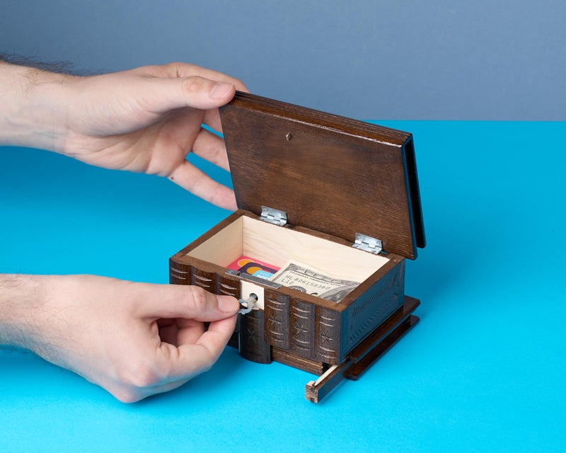 allboxesinoneplace Puzzle Box, Secret Wooden Puzzle Box with Hidden Compartments for Money, Gift Card, Escape Room - Image 4