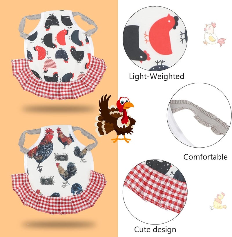 AIEX 4 Pack Standard Chicken Saddle Hen Apron with Elastic Straps Poultry Back Wing Protection for Care Accessories Hen Supplies - Image 3