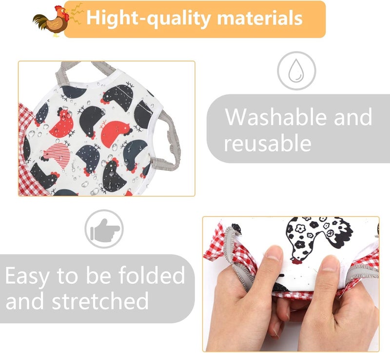 AIEX 4 Pack Standard Chicken Saddle Hen Apron with Elastic Straps Poultry Back Wing Protection for Care Accessories Hen Supplies - Image 4
