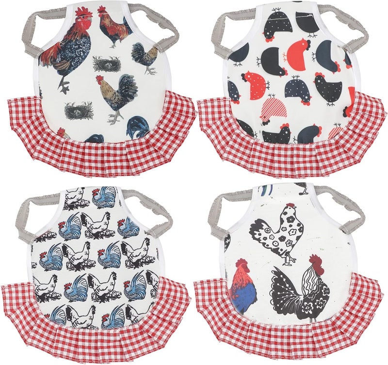 AIEX 4 Pack Standard Chicken Saddle Hen Apron with Elastic Straps Poultry Back Wing Protection for Care Accessories Hen Supplies - Image 1