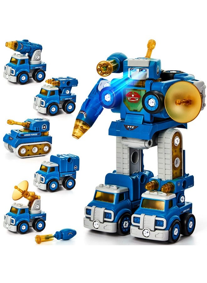 hahaland 5 Year Old Boy Birthday Gift - STEM Toys for Ages 5-7 - Toy for 5 Year Old - 5 in 1 Take Apart Trucks Transform to Robot - 6 Year Old Gifts Ideas - Boys Toys Age 4-6 Kids Construction Toys - Image 1